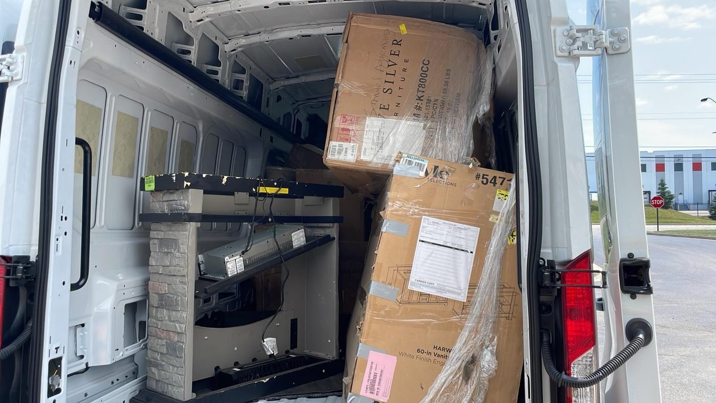 A van loaded for the day's collections