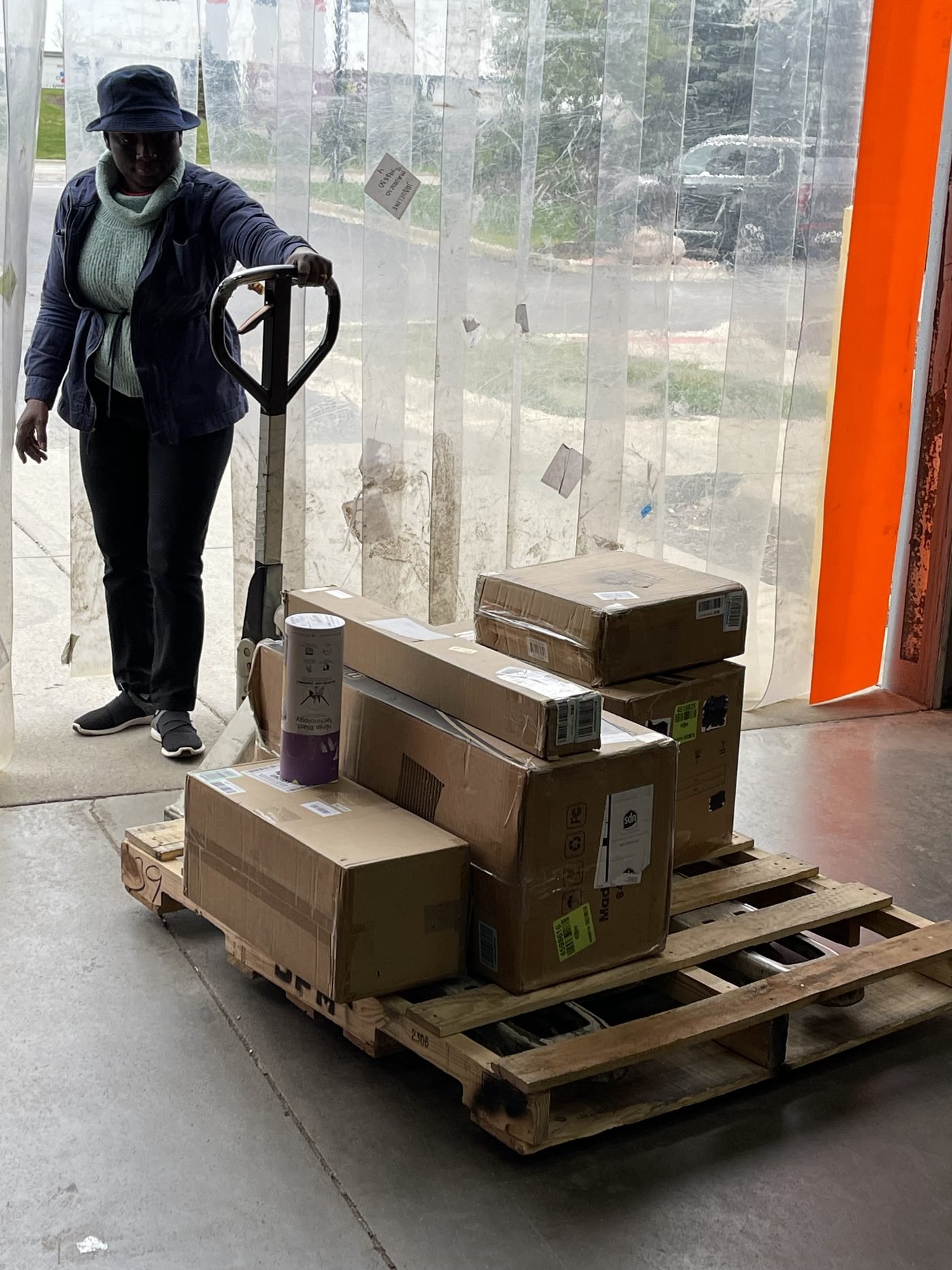 Boxes moved through to the dispatch area